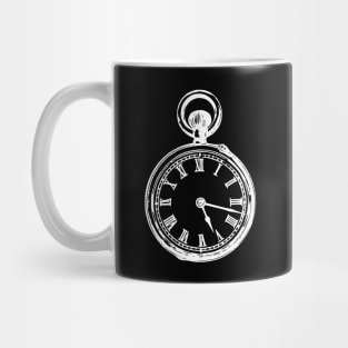 White Vintage Pocket Watch Mug